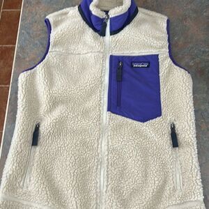 Patagonia Retro Fleece Vest Woman’s Small cream Purple